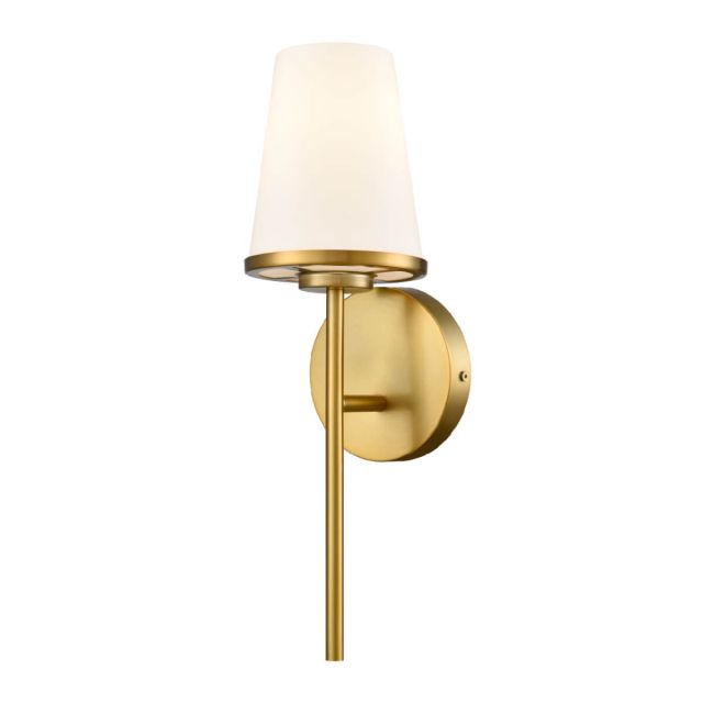 DVI Lighting DVP48001BR-OP Kanata 1 Light 17 inch Tall Wall Sconce in Brass with Half Opal Glass