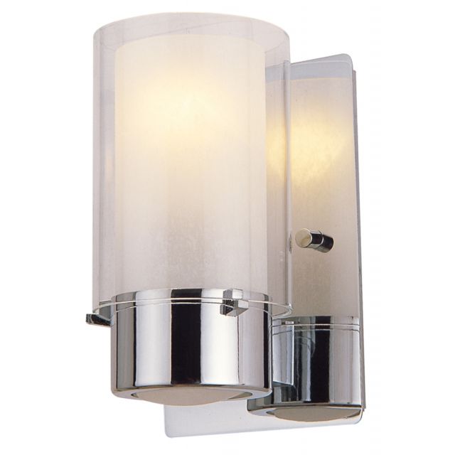 DVI Lighting Essex 1 Light 8 Inch Tall Wall Sconce In Chrome With Half Opal Glass DVP9001CH-OP