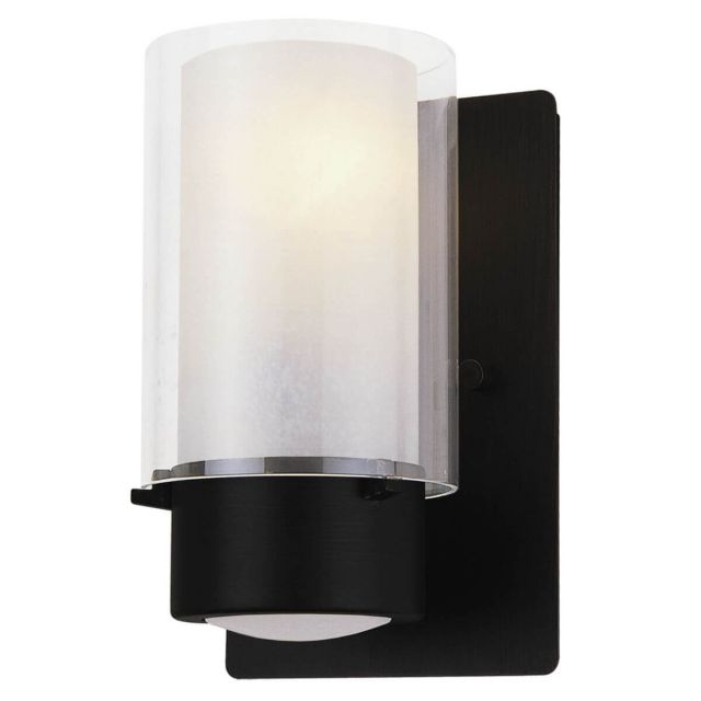 DVI Lighting DVP9001GR-OP Essex 1 Light 8 inch Tall Small Wall Sconce in Graphite with Half Opal Glass