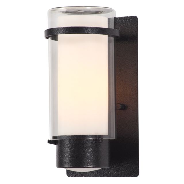 DVI Lighting DVP9072HB-OP Essex 1 Light 10 Inch Tall Outdoor Wall Light in Hammered Black with Half Opal Glass