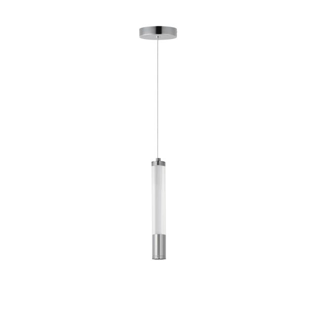 ET2 lighting Cortex 2 inch LED Pendant in Polished Chrome with Clear Ribbed Glass E11061-144PC