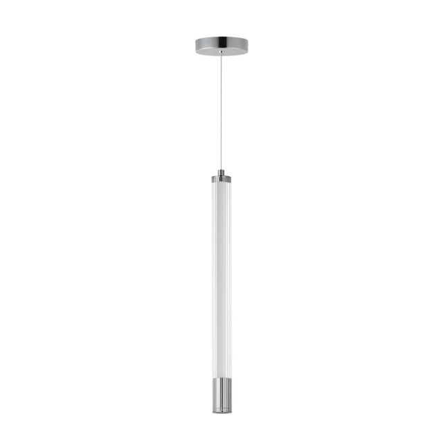 ET2 lighting Cortex 2 inch LED Pendant in Polished Chrome with Clear Ribbed Glass E11063-144PC