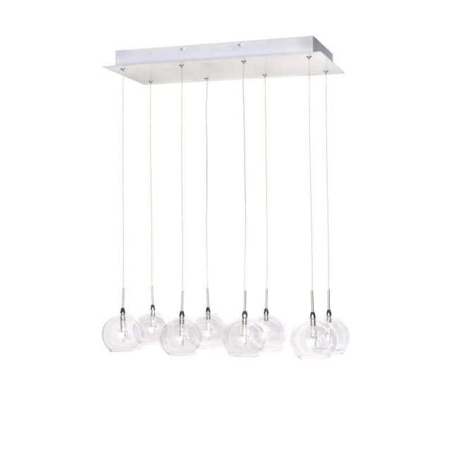 ET2 Lighting E20107-24 Starburst 8 Light 24 inch Linear Light in Polished Chrome with Clear Glass