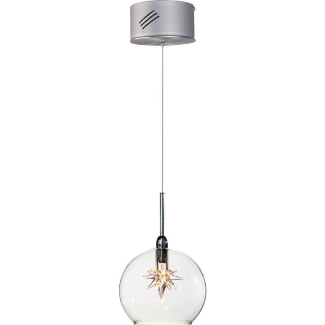 ET2 lighting Starburst 1 Light 4 inch Pendant In Polished Chrome With Clear Glass E20108-24