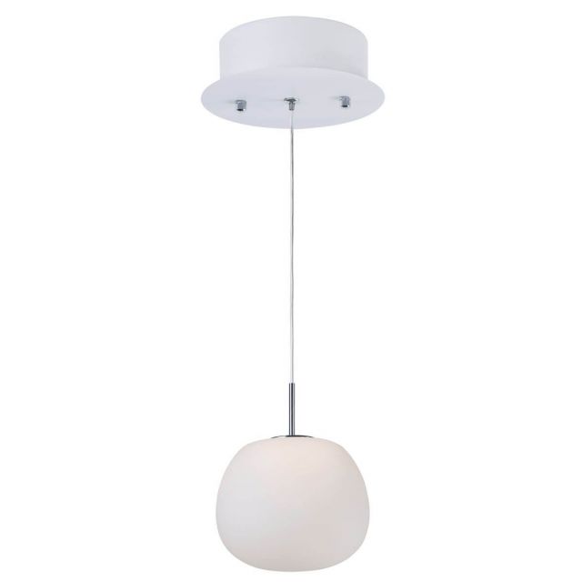 ET2 Lighting E21120-11WT Puffs 6 inch LED Pendant in White with Matte White Glass