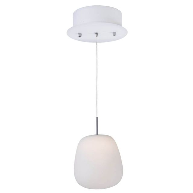 ET2 Lighting E21121-11WT Puffs 6 inch LED Pendant in White with Matte White Glass