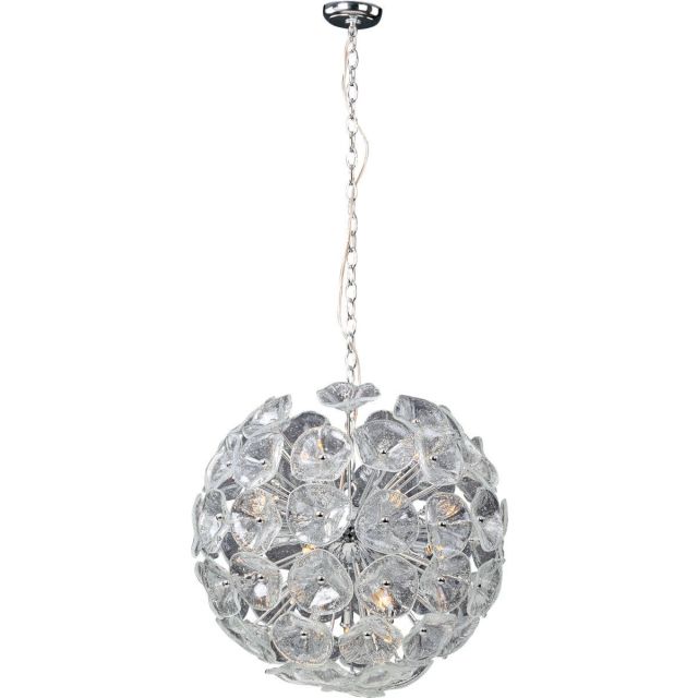 ET2 lighting Fiori 20 Light 23 Inch Pendant In Polished Chrome With Clear Murano Glass E22094-28