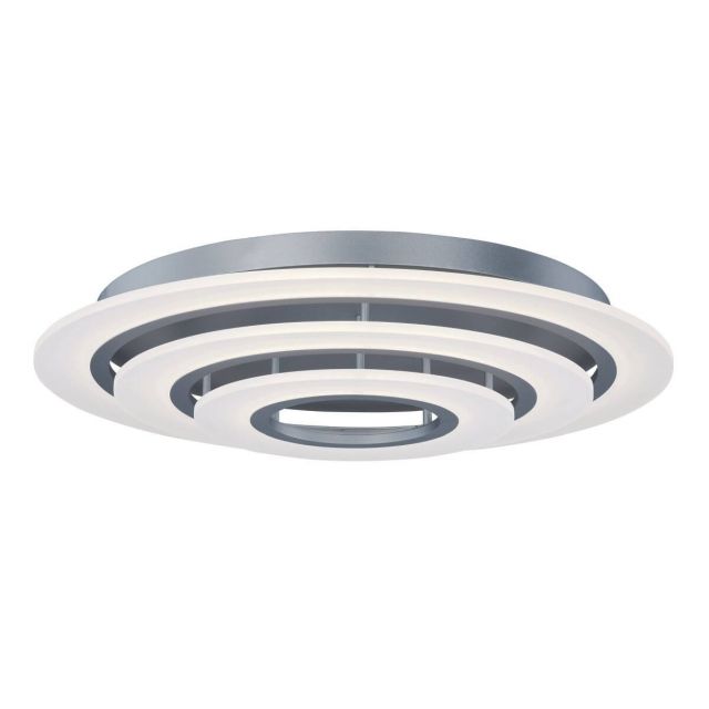 ET2 Lighting Saturn II 32 inch LED Flush Mount in Matte Silver with Frosted Acrylic Diffuser E22667-11MS
