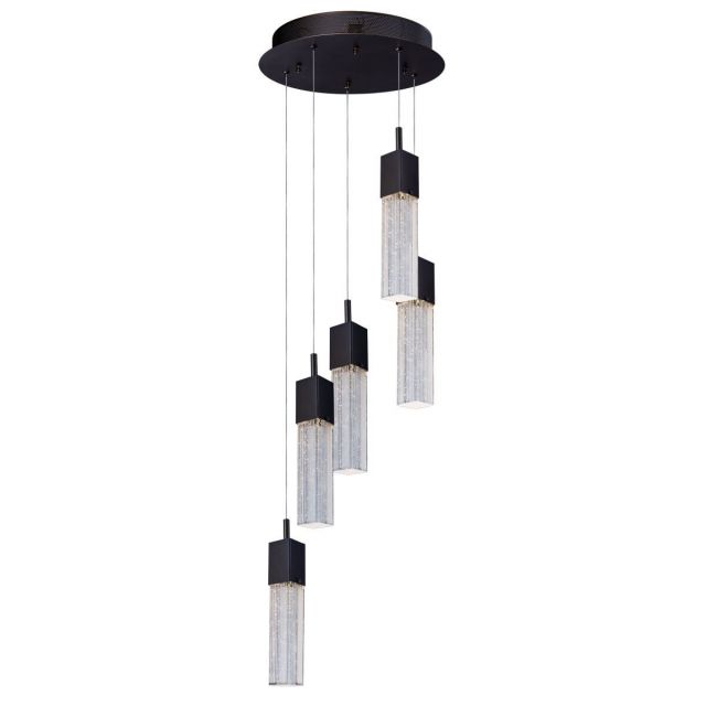 ET2 Lighting E22765-89BZ Fizz III 14 inch Multi-Light LED Pendant in Bronze with Etched Bubble Glass