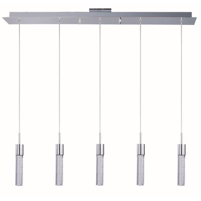 ET2 lighting Fizz IV 39 inch LED Linear Light In Polished Chrome With Bubble Glass E22774-91PC