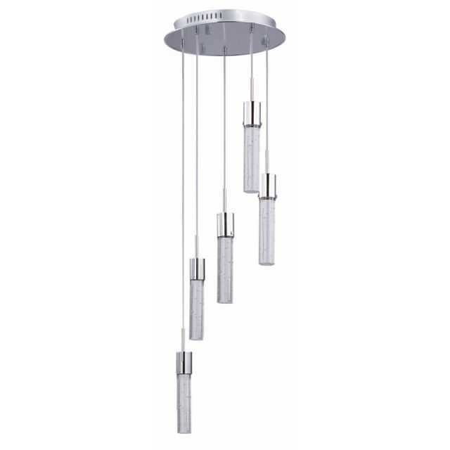 ET2 lighting Fizz IV 14 Inch LED Pendant In Polished Chrome With Bubble Glass E22775-91PC