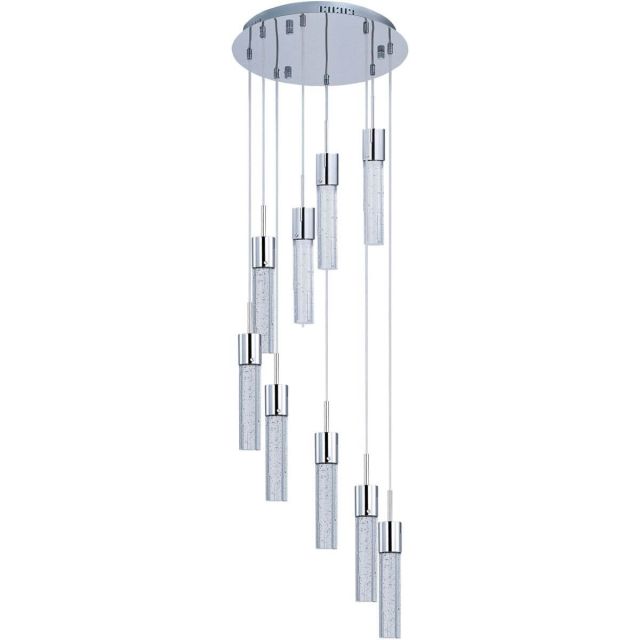 ET2 lighting Fizz IV 16 Inch LED Pendant In Polished Chrome With Bubble Glass E22779-91PC
