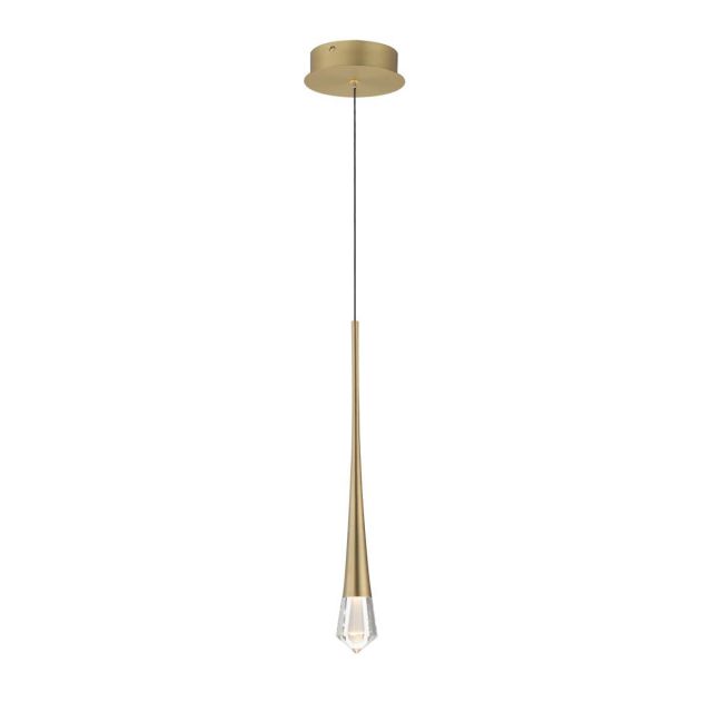 ET2 lighting E24221-122GLD Pierce 2 inch LED Mini Pendant in Gold with Clear Crystal