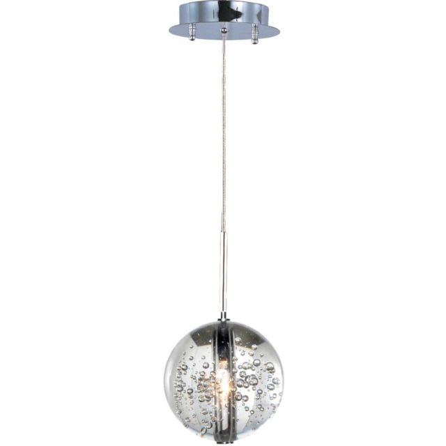 ET2 lighting Orb 1 Light 5 inch Pendant In Polished Chrome With Bubble Glass E24251-91PC