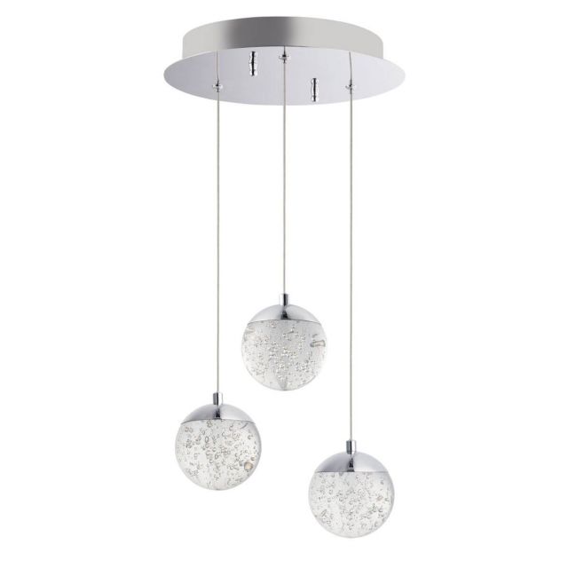 ET2 lighting Orb II 12 Inch LED Pendant In Polished Chrome With Bubble Glass E24263-91PC