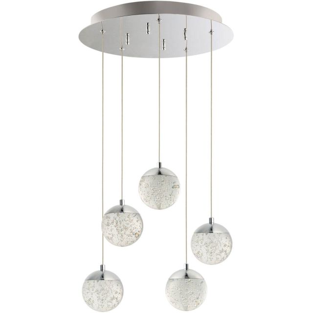 ET2 lighting Orb II 16 Inch LED Pendant In Polished Chrome With Bubble Glass E24264-91PC