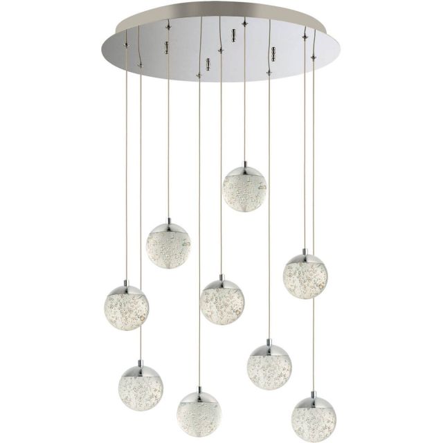 ET2 lighting Orb II 22 Inch LED Pendant In Polished Chrome With Bubble Glass E24269-91PC