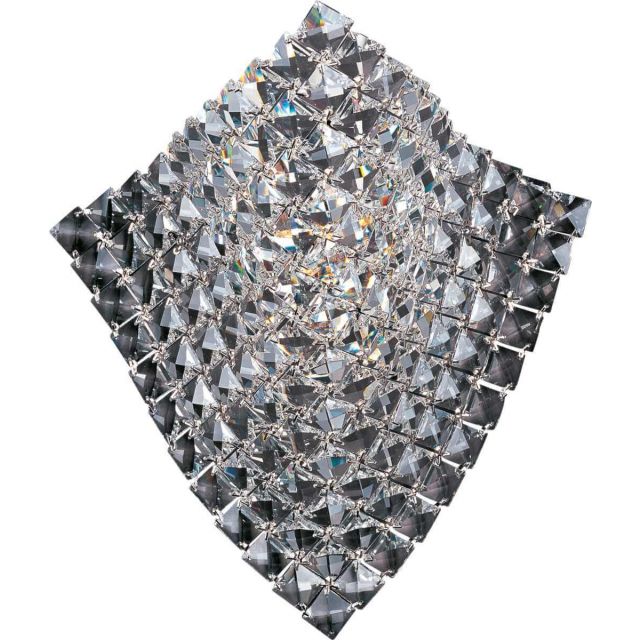 ET2 lighting Wave 1 Light 14 Inch Tall Wall Sconce In Polished Chrome With Crystal Glass E24270-20PC