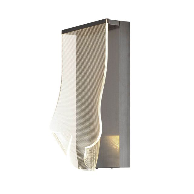 ET2 lighting E24871-133BGM Rinkle 17 inch Tall LED Wall Sconces in Brushed Gunmetal with Patterned Acrylic