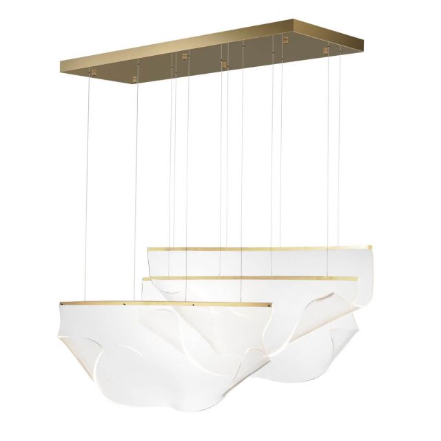 ET2 lighting E24873-133FG Rinkle 51 inch LED Linear Light in French Gold with Patterned Acrylic