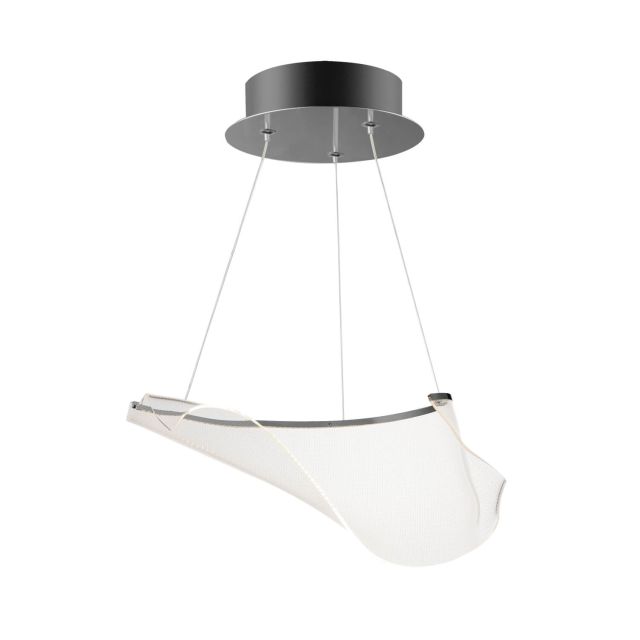 ET2 lighting Rinkle 22 inch LED Pendant in Brushed Gunmetal with Patterned Acrylic E24881-133BGM