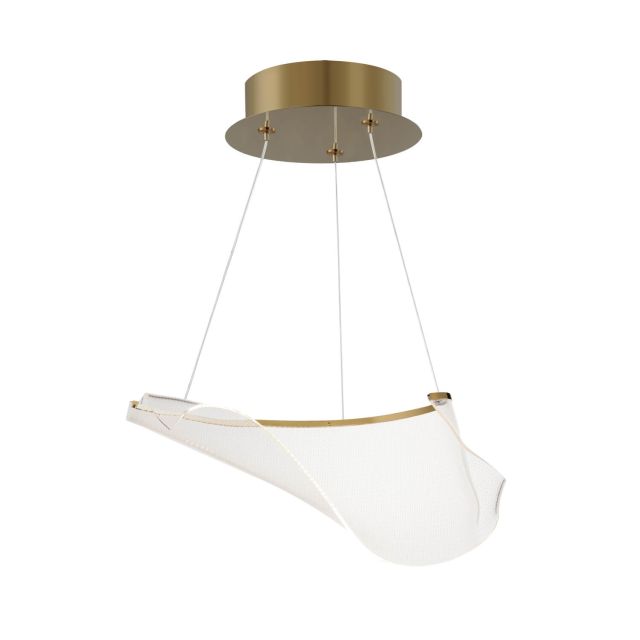 ET2 lighting E24881-133FG Rinkle 22 inch LED Pendant in French Gold with Patterned Acrylic