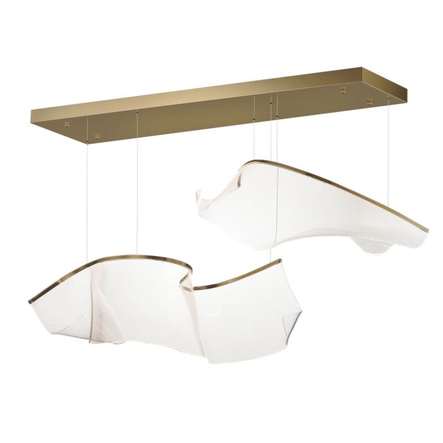 ET2 lighting E24882-133FG Rinkle 2 Light 42 inch LED Linear Light in French Gold with Patterned Acrylic