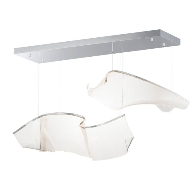 ET2 lighting Rinkle 2 Light 42 inch LED Linear Light in Polished Chrome with Patterned Acrylic E24882-133PC