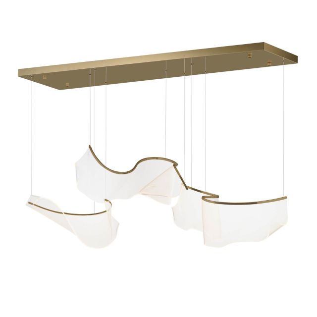 ET2 lighting E24883-133FG Rinkle 3 Light 58 inch LED Linear Light in French Gold with Patterned Acrylic