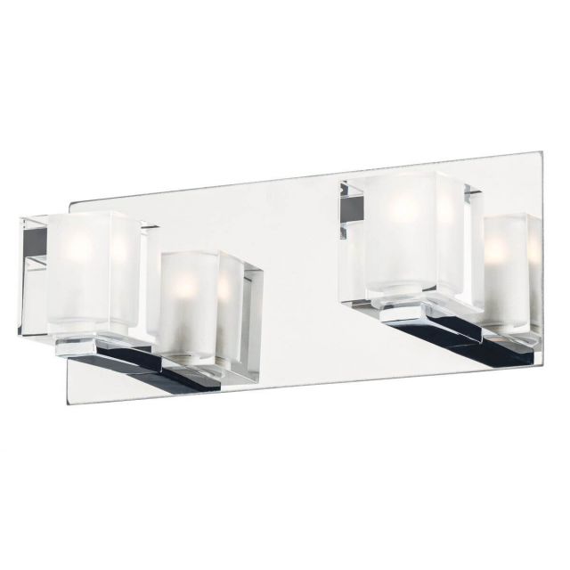 ET2 lighting Blocs 5 Inch Tall LED Wall Sconce In Polished Chrome E32032-18PC