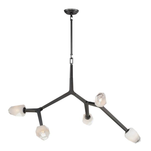 ET2 Lighting Blossom 5 Light 43 inch LED Pendant in Black with Clear and Frosted Glass E32795-93BK