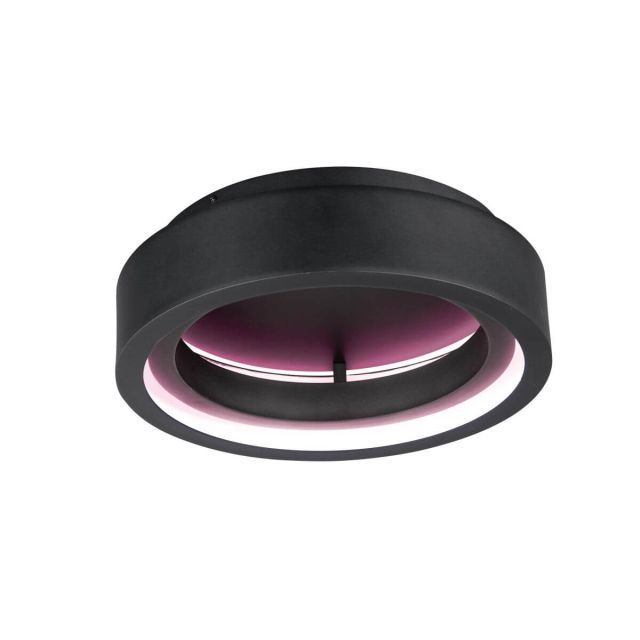 ET2 Lighting iCorona 18 inch Smart LED Flush Mount in Black with Wiz RGBW E35100-BK