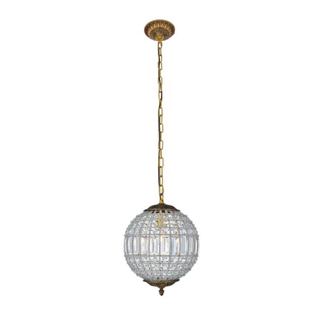 Elegant Lighting Olivia 1 Light 12 Inch Pendant In French Gold With Royal Cut Clear Crystal 1205D12FG/RC