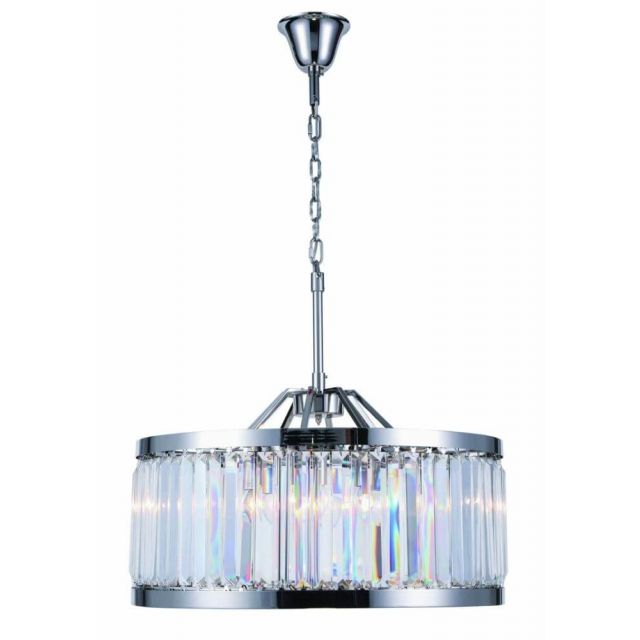 Elegant Lighting Chelsea 8 Light 28 Inch Crystal Chandelier In Polished nickel With Royal Cut Clear Crystal 1233D28PN/RC