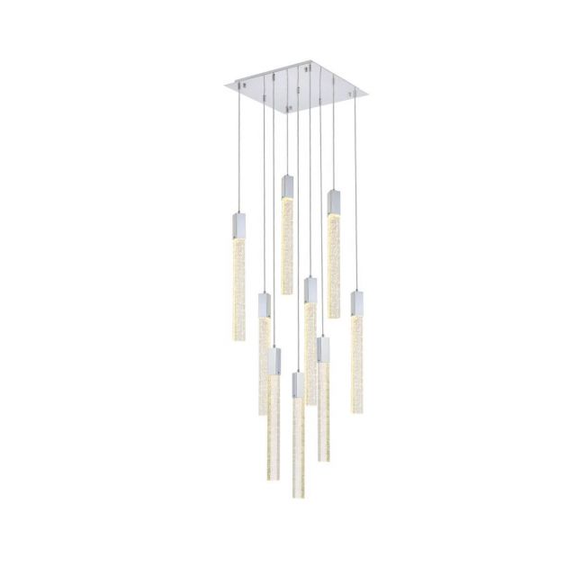 Elegant Lighting 2066D20C Weston 9 Light 20 inch Pendant in Chrome with Clear Royal Cut Crystal