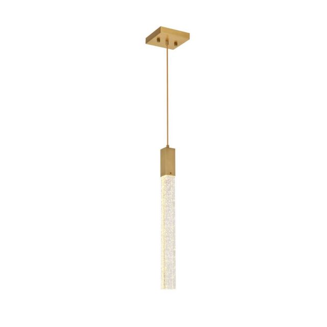 Elegant Lighting 2066D5SG Weston 1 Light 5 inch Mini Pendant in Satin Gold with Clear Royal Cut Crystal