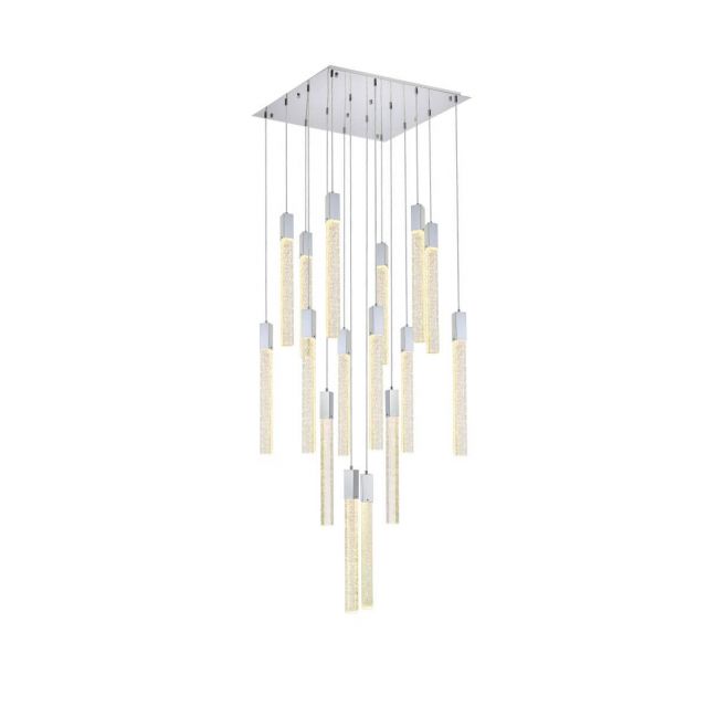 Elegant Lighting 2066G30C Weston 16 Light 30 inch Pendant in Chrome with Clear Royal Cut Crystal