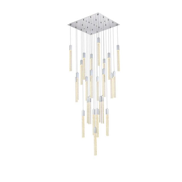 Elegant Lighting 2066G36C Weston 25 Light 36 inch Pendant in Chrome with Clear Royal Cut Crystal