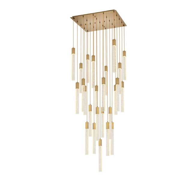 Elegant Lighting 2066G36SG Weston 25 Light 36 inch Pendant in Satin Gold with Clear Royal Cut Crystal