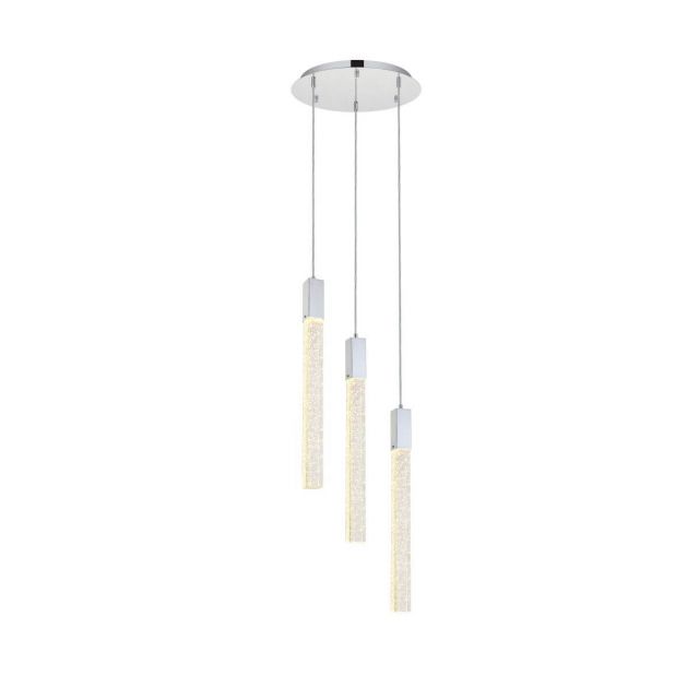 Elegant Lighting 2067D16C Weston 3 Light 16 inch Pendant in Chrome with Clear Royal Cut Crystal