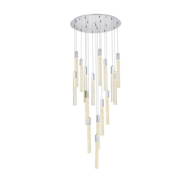 Elegant Lighting 2067G36C Weston 16 Light 36 inch Pendant in Chrome with Clear Royal Cut Crystal