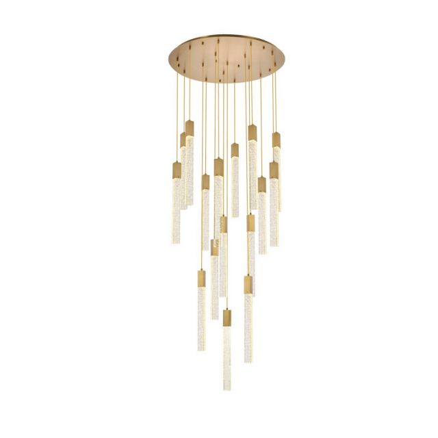 Elegant Lighting 2067G36SG Weston 16 Light 36 inch Pendant in Satin Gold with Clear Royal Cut Crystal