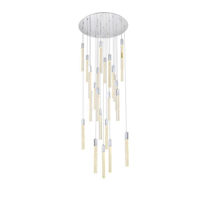 Elegant Lighting 2067G42C Weston 25 Light 42 inch Pendant in Chrome with Clear Royal Cut Crystal