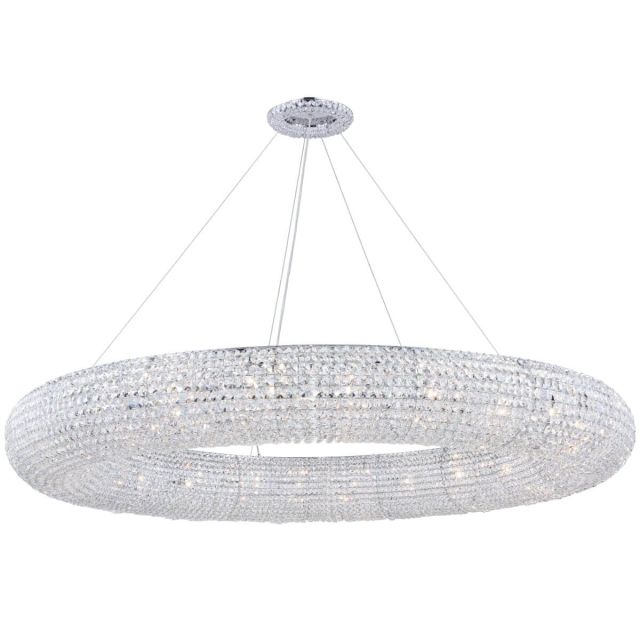 Elegant Lighting Paris 24 Light 59 Inch Crystal Chandelier In Chrome With Royal Cut Clear Crystal 2114G59C/RC