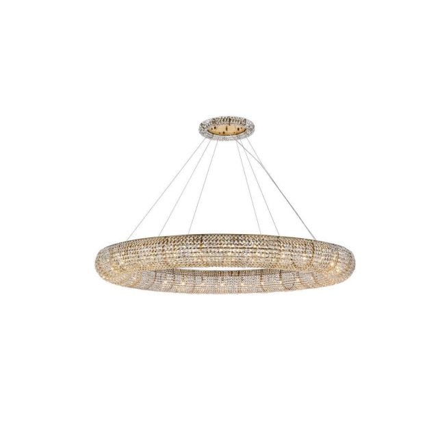 Elegant Lighting Paris 30 Light 71 Inch Chandelier in Gold with Royal Cut Clear Crystal 2114G71G/RC
