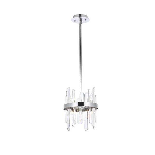 Elegant Lighting 2200D10C Serena 6 Light 10 inch Round Pendant in Chrome with Clear Crystal
