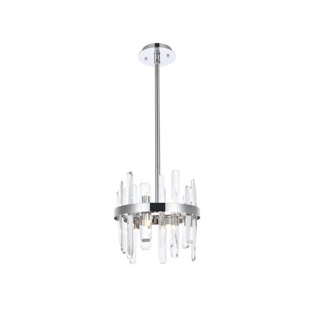 Elegant Lighting 2200D12C Serena 6 Light 12 inch Round Pendant in Chrome with Clear Crystal