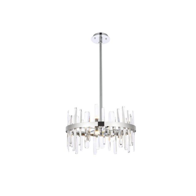 Elegant Lighting 2200D20C Serena 10 Light 20 inch Round Pendant in Chrome with Clear Crystal