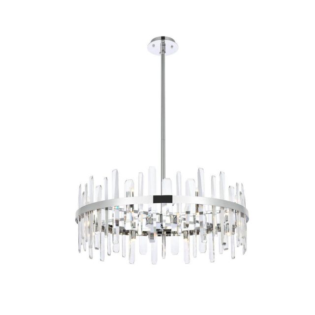 Elegant Lighting 2200D32C Serena 16 Light 32 inch Round Chandelier in Chrome with Clear Crystal