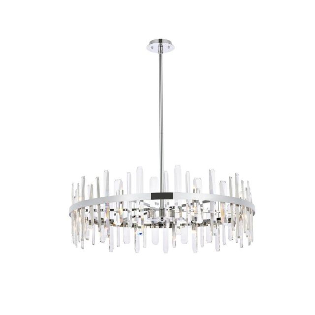 Elegant Lighting 2200D36C Serena 16 Light 36 inch Round Chandelier in Chrome with Clear Crystal